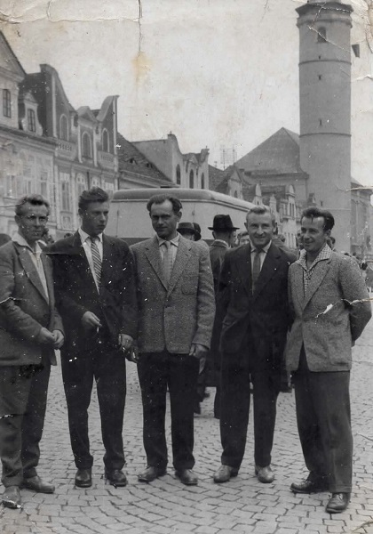 V Domažlicích 1958 - K.Hruška, J.Strádal, Mareš, M.Hruška, J.Skala